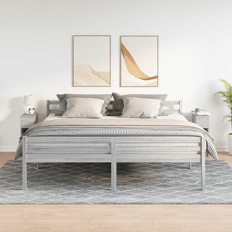 Vidaxl nachtkastjes 2 st met lade 20x36x60 cm grijs sonoma eikenkleur