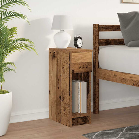 Vidaxl nachtkastje met lade 20x36x60 cm oud houtkleurig