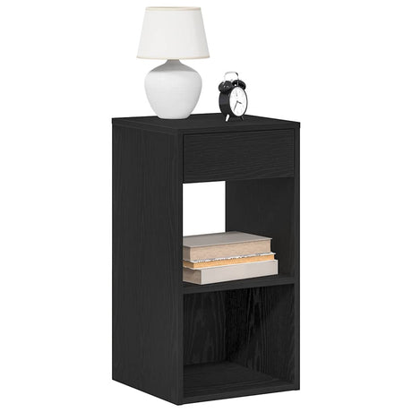 Vidaxl nachtkastje met lade 35x34x66,5 cm zwart eikenkleurig