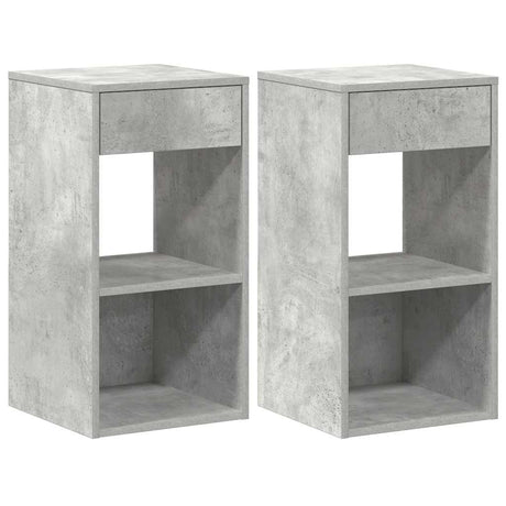 Vidaxl nachtkastjes 2 st met lade 35x34x66,5 cm betongrijs