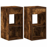 Vidaxl nachtkastjes 2 st met lade 35x34x66,5 cm gerookt eikenkleurig