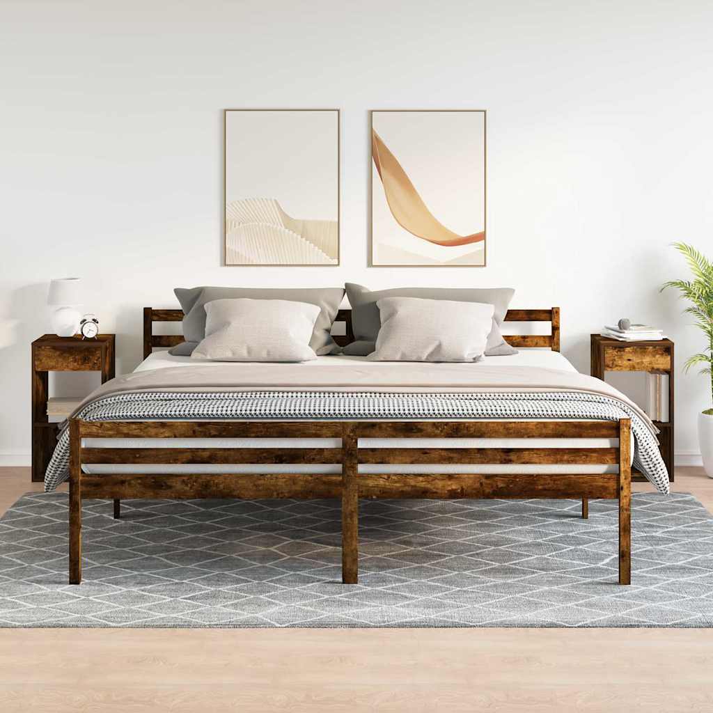 Vidaxl nachtkastjes 2 st met lade 35x34x66,5 cm gerookt eikenkleurig