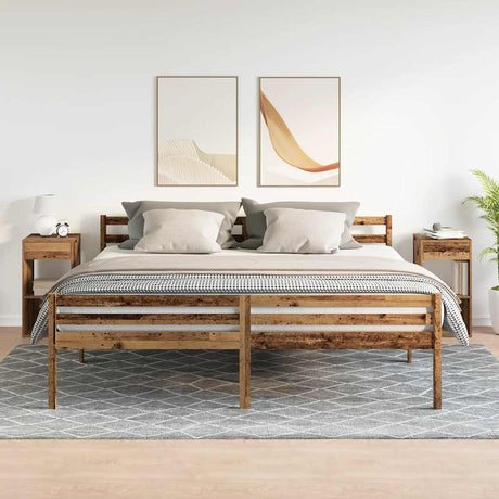 Vidaxl nachtkastjes 2 st met lade 35x34x66,5 cm oud houtkleurig
