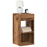 Vidaxl nachtkastjes 2 st met lade 35x34x66,5 cm oud houtkleurig
