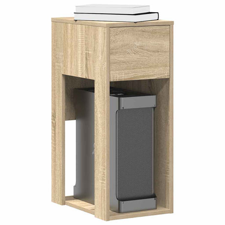 Vidaxl computertorenstandaard met lade 30x44x74 cm sonoma eikenkleurig
