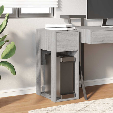 Vidaxl computertorenstandaard met lade 30x44x74 cm grijs sonoma eiken