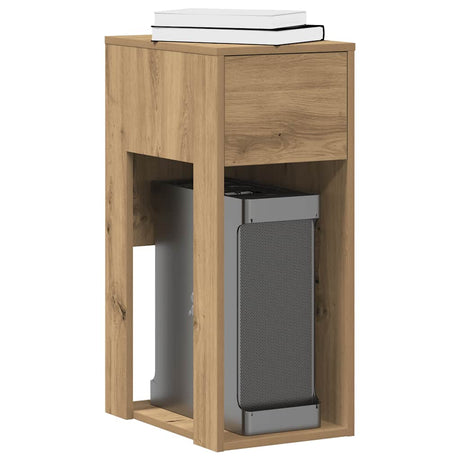 Vidaxl computertorenstandaard met lade 30x44x74 cm artisanaal eiken