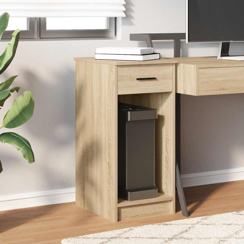 Vidaxl computertorenstandaard met lade 35x45x77 cm sonoma eikenkleurig