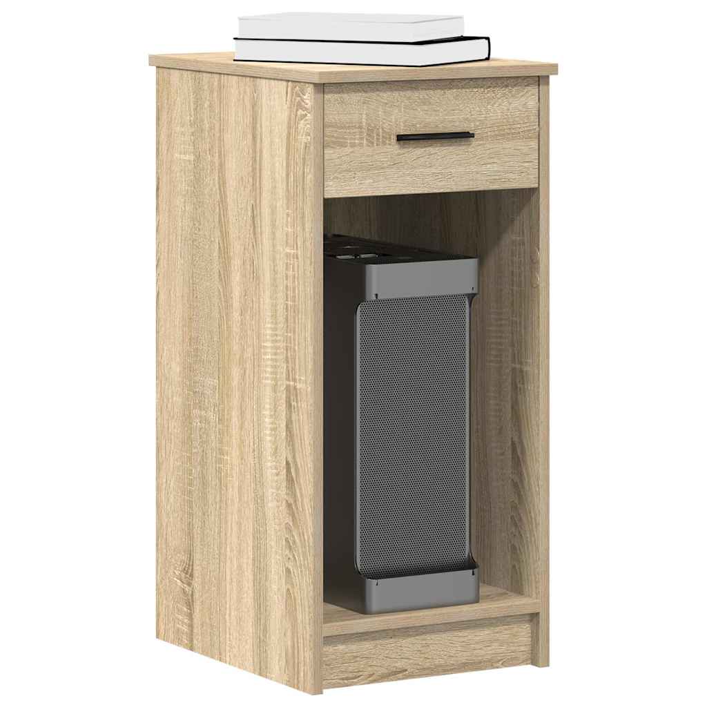 Vidaxl computertorenstandaard met lade 35x45x77 cm sonoma eikenkleurig