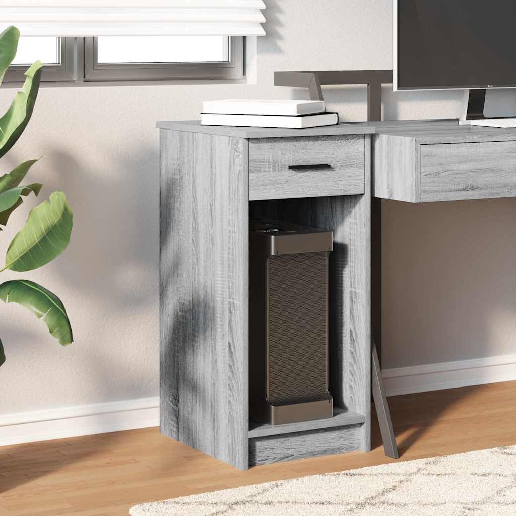 Vidaxl computertorenstandaard met lade 35x45x77 cm grijs sonoma eiken