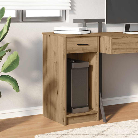 Vidaxl computertorenstandaard met lade 35x45x77 cm artisanaal eiken