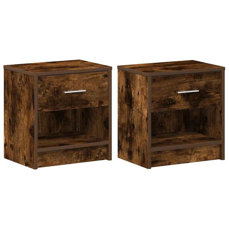Vidaxl nachtkastjes 2 st met lade 39x28x41 cm gerookt eikenkleurig