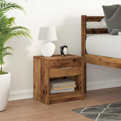 Vidaxl nachtkastje met lade 39x28x41 cm oud houtkleurig