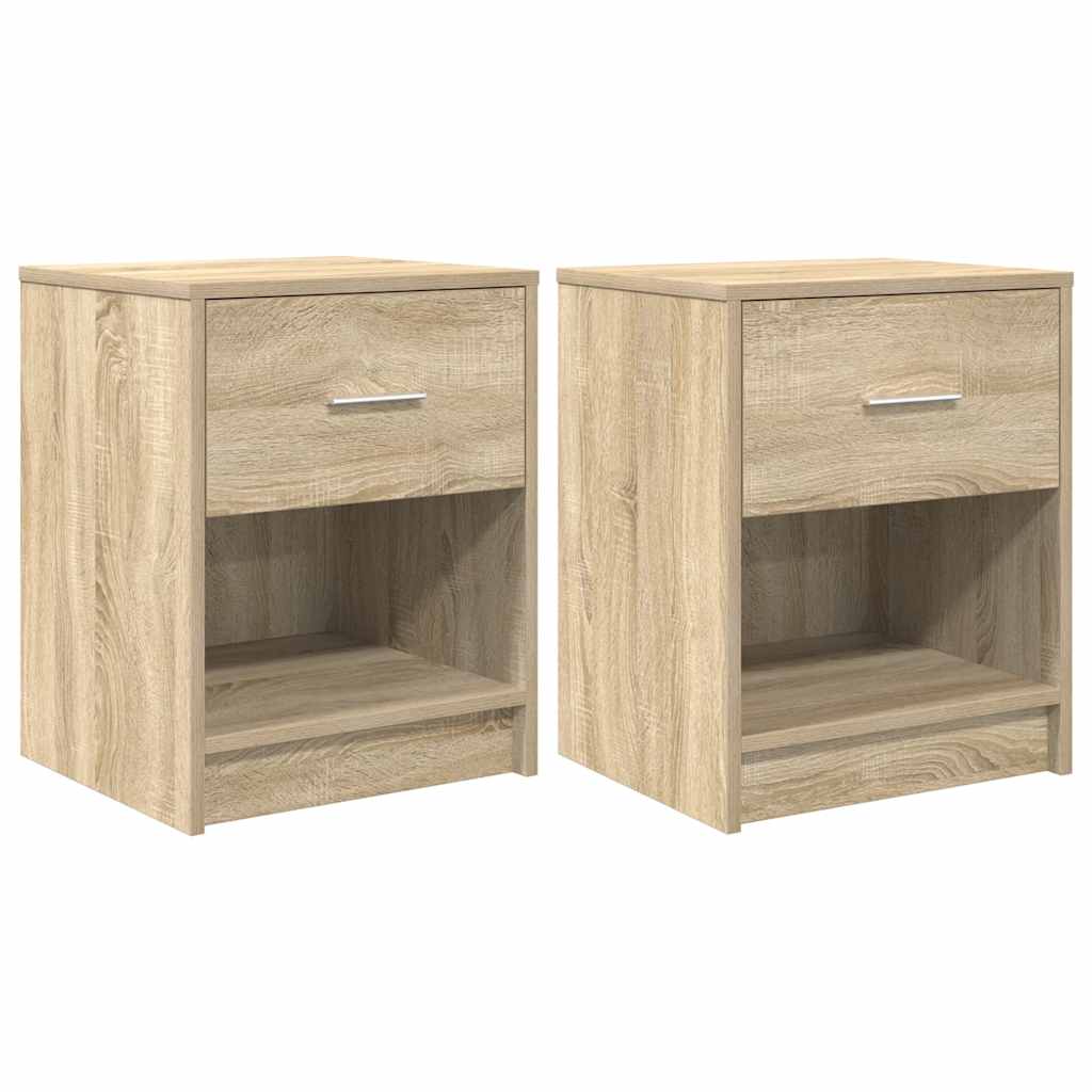 Vidaxl nachtkastjes 2 st met lade 40x34x50 cm sonoma eikenkleurig