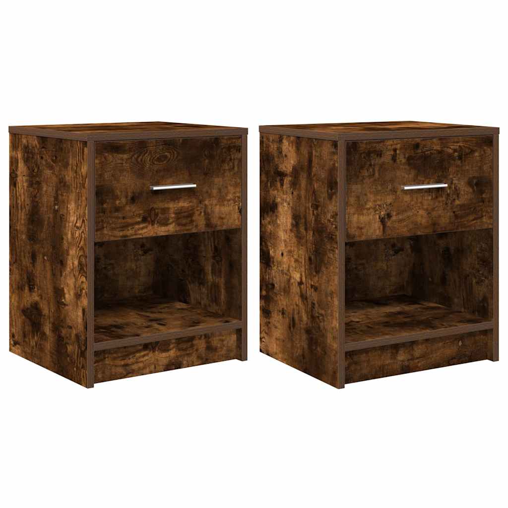 Vidaxl nachtkastjes 2 st met lade 40x34x50 cm gerookt eikenkleurig