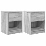 Vidaxl nachtkastjes 2 st met lade 40x34x50 cm grijs sonoma eiken