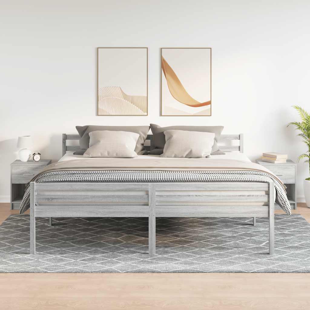 Vidaxl nachtkastjes 2 st met lade 40x34x50 cm grijs sonoma eiken