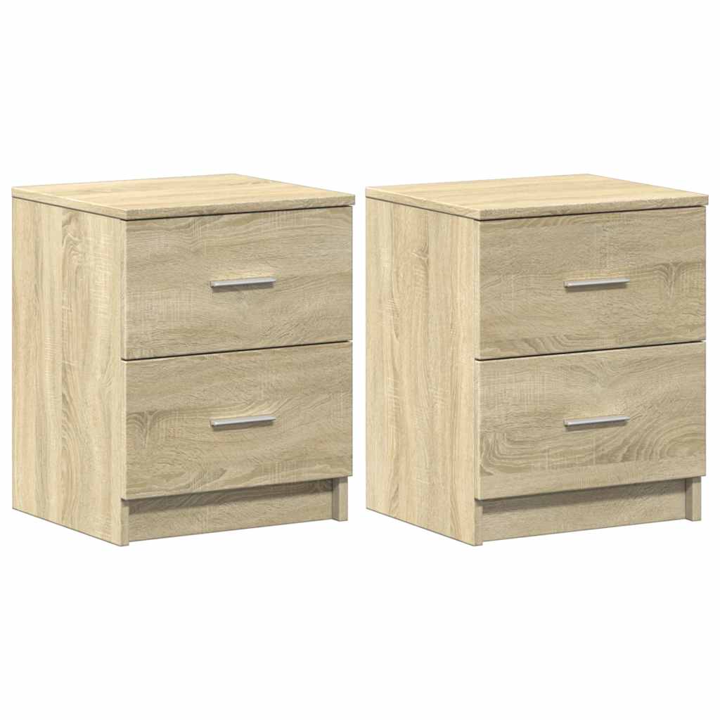 Vidaxl nachtkastjes 2 st met 2 lades 40x36x50 cm sonoma eikenkleurig