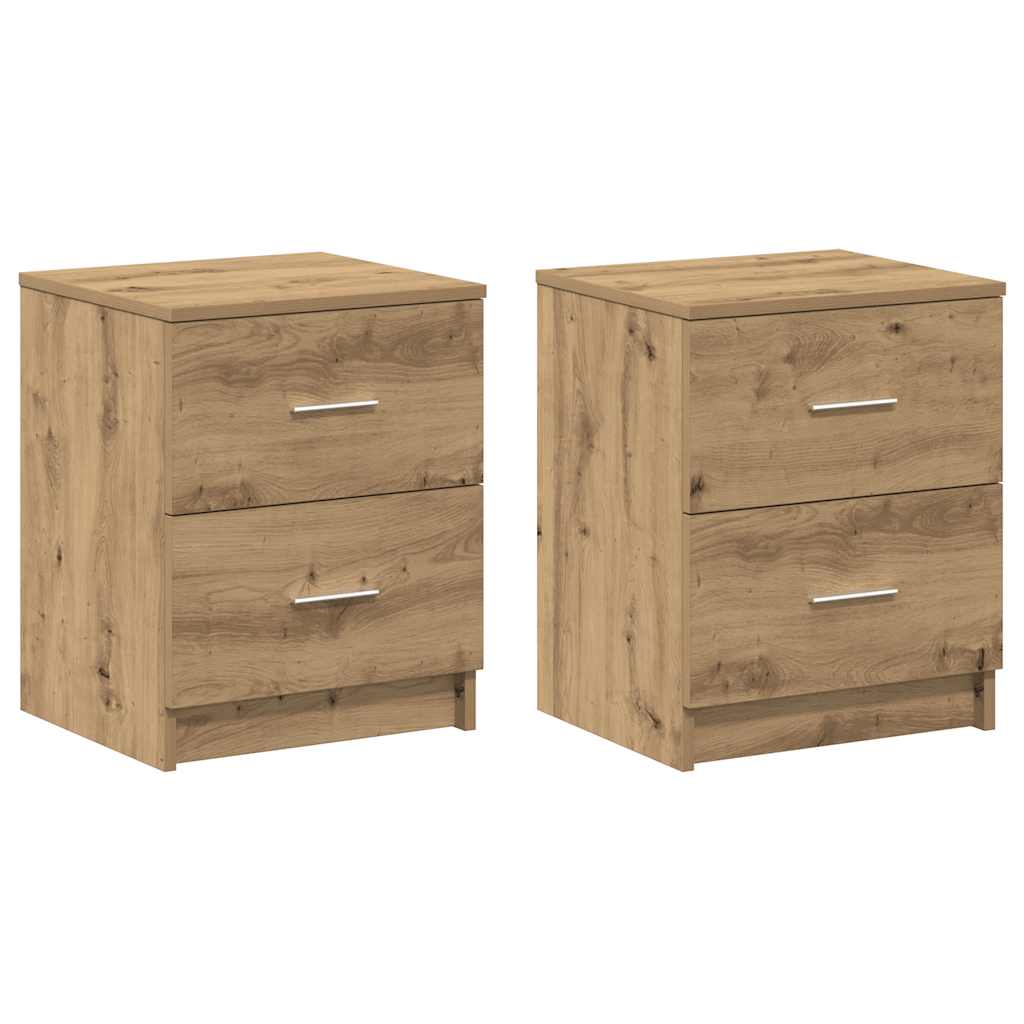 Vidaxl nachtkastjes 2 stuks met 2 lades artisan oak 40x36x50 cm