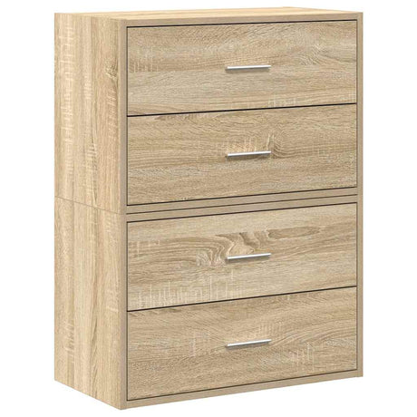 Vidaxl kasten met 4 lades 2 st 60x31x40 cm bewerkt hout sonoma eiken