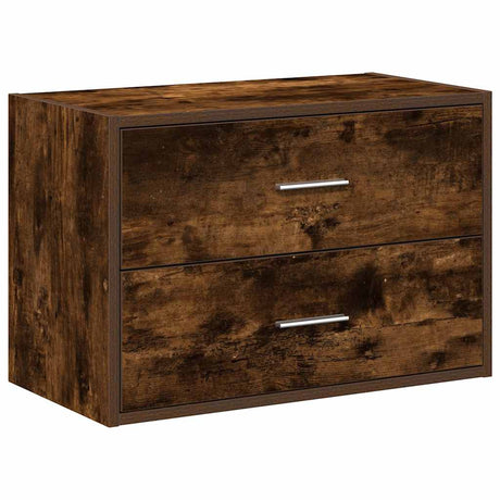 Vidaxl kast met 2 lades 60x31x40 cm bewerkt hout gerookt eikenkleurig