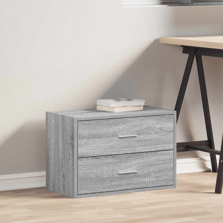 Vidaxl kast met 2 lades 60x31x40 cm bewerkt hout grijs sonoma eiken