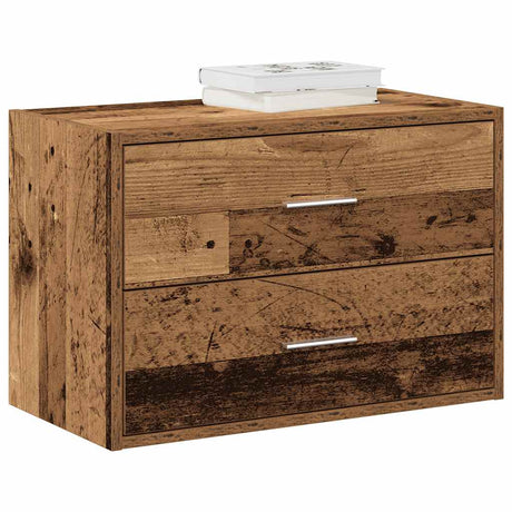 Vidaxl kast met 2 lades 60x31x40 cm bewerkt hout oud houtkleurig