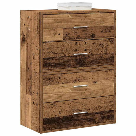 Vidaxl kasten met 4 lades 2 st 60x31x40cm bewerkt hout oud houtkleurig