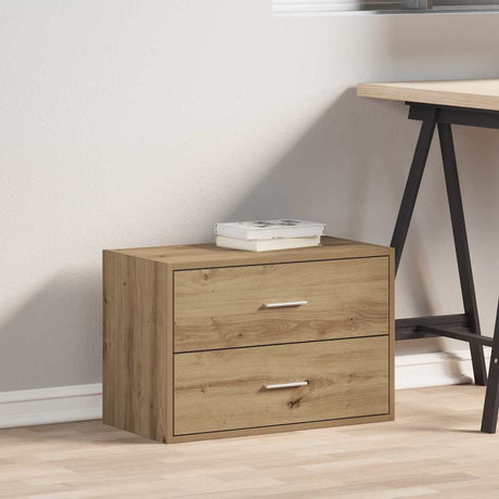 Vidaxl kast met 2 lades 60x31x40 cm bewerkt hout artisanaal eikenkleur