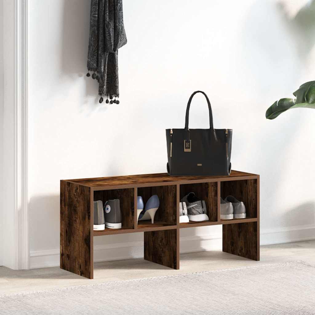 VidaXL Schuhregal stapelbar 89,5x30x40 cm Räuchereiche