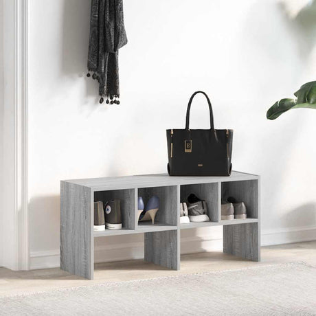 VidaXL Schuhregal stapelbar 89,5x30x40 cm graue Sonoma-Eiche