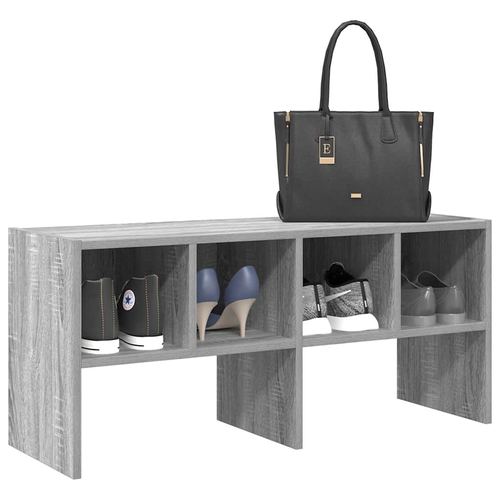 VidaXL Schuhregal stapelbar 89,5x30x40 cm graue Sonoma-Eiche