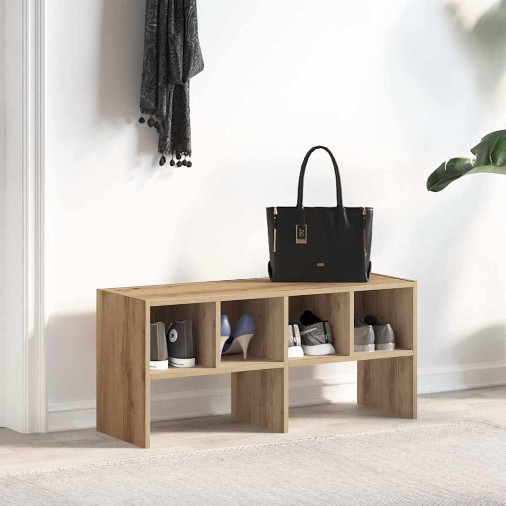 VidaXL Schuhregal stapelbar 89,5x30x40 cm handwerklich eichenfarben