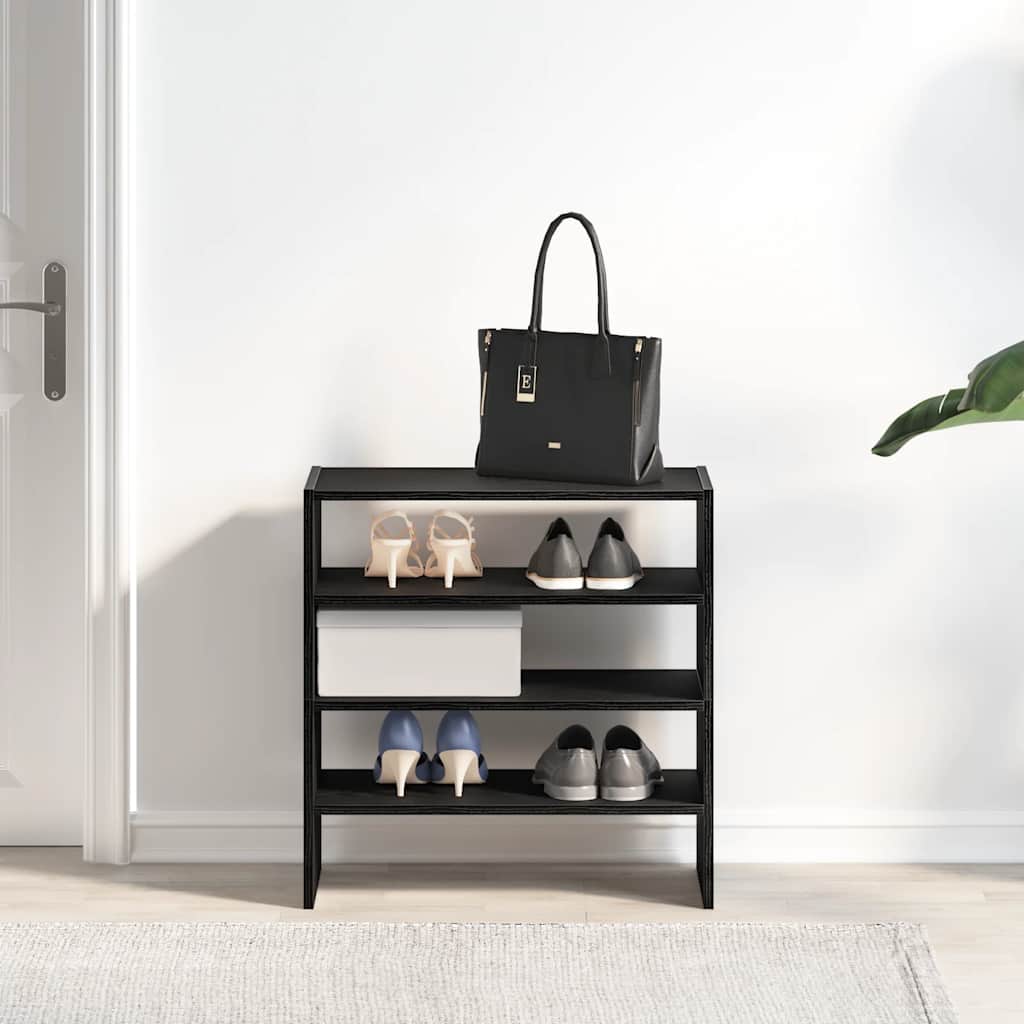 Vidaxx Schuhregale 2 Stück stapelbar 60x30x30,5 cm schwarze Eiche