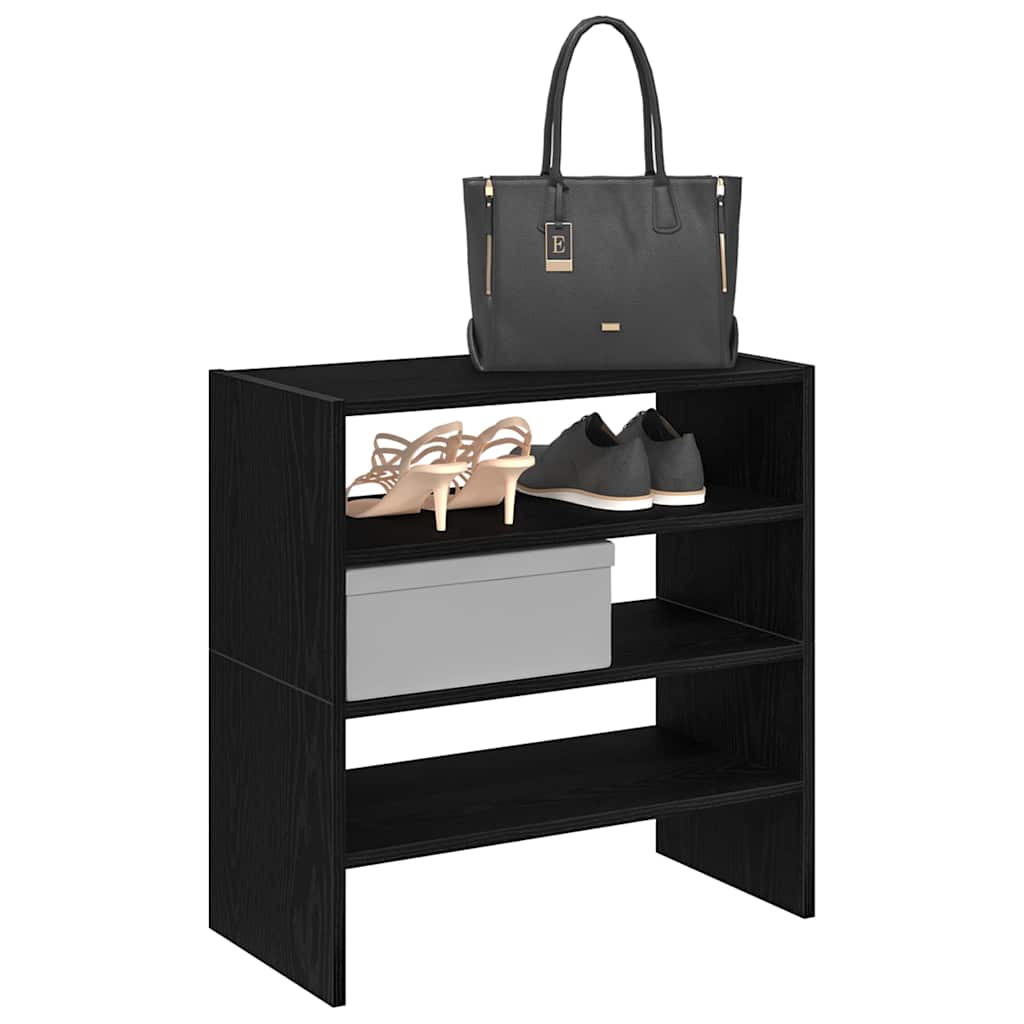 Vidaxx Schuhregale 2 Stück stapelbar 60x30x30,5 cm schwarze Eiche