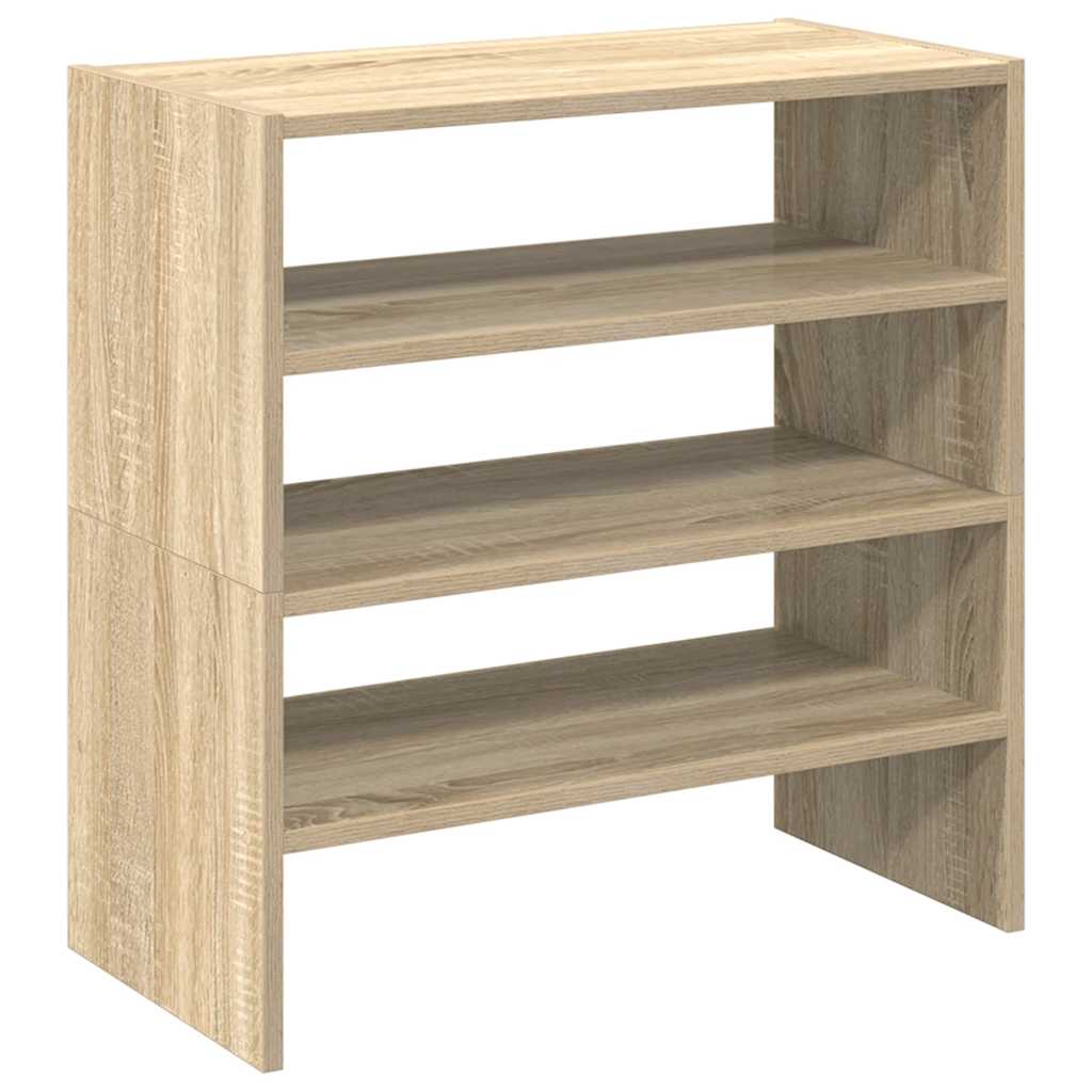 VidaXL Schuhregale 2 Stück stapelbar 60x30x30,5 cm Farbe Sonoma-Eiche