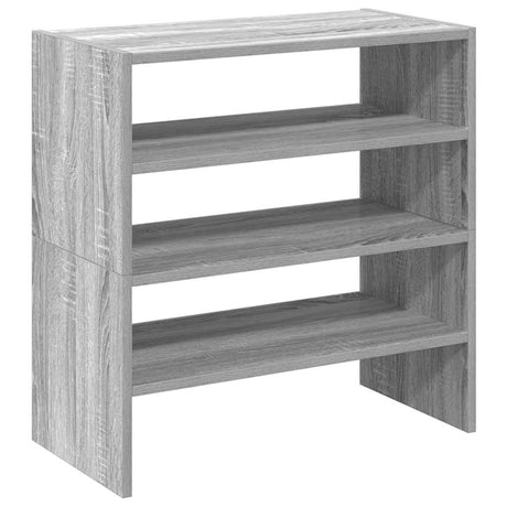 Vidaxx Schuhregale 2 Stück stapelbar 60x30x30,5 cm graue Sonoma-Eiche