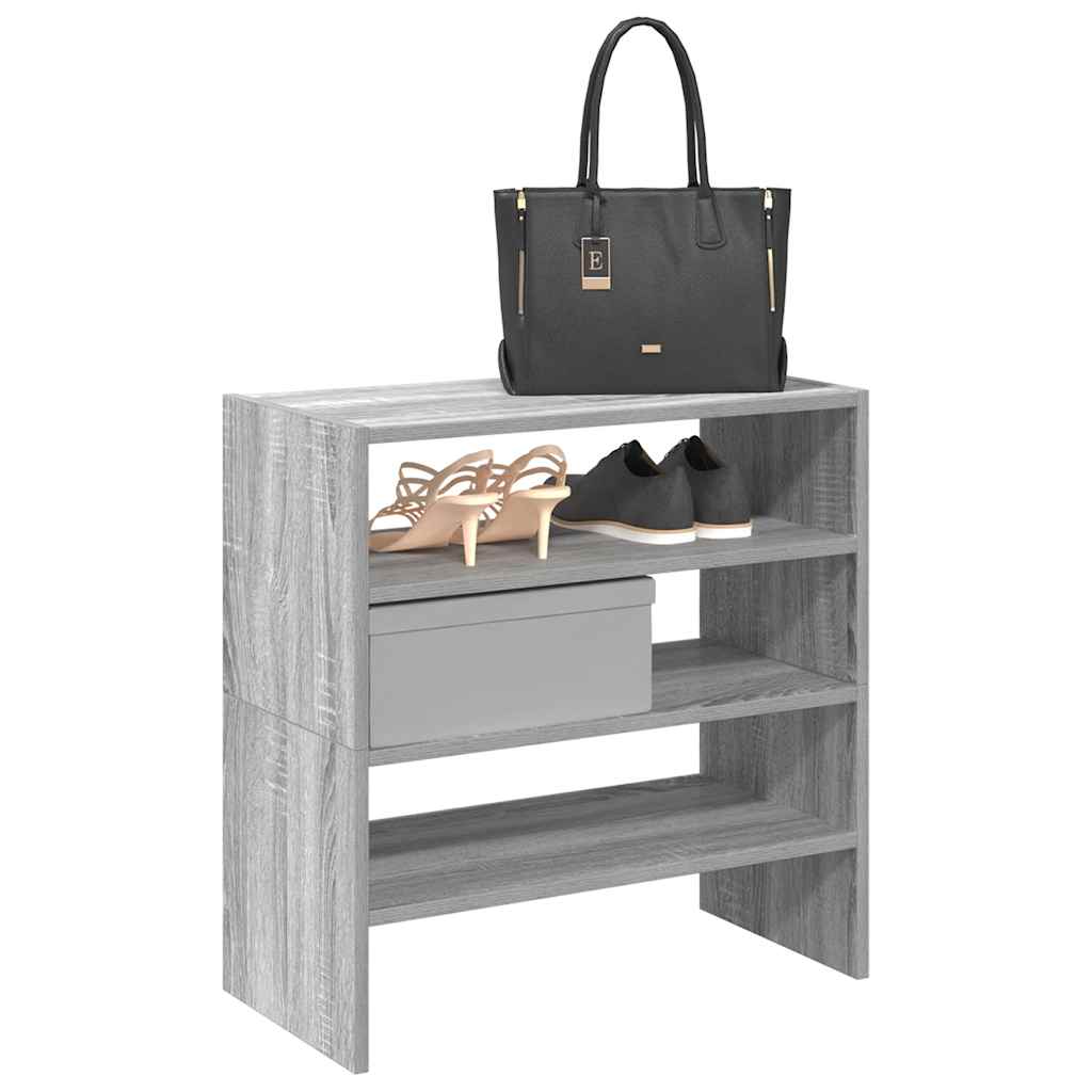 Vidaxx Schuhregale 2 Stück stapelbar 60x30x30,5 cm graue Sonoma-Eiche
