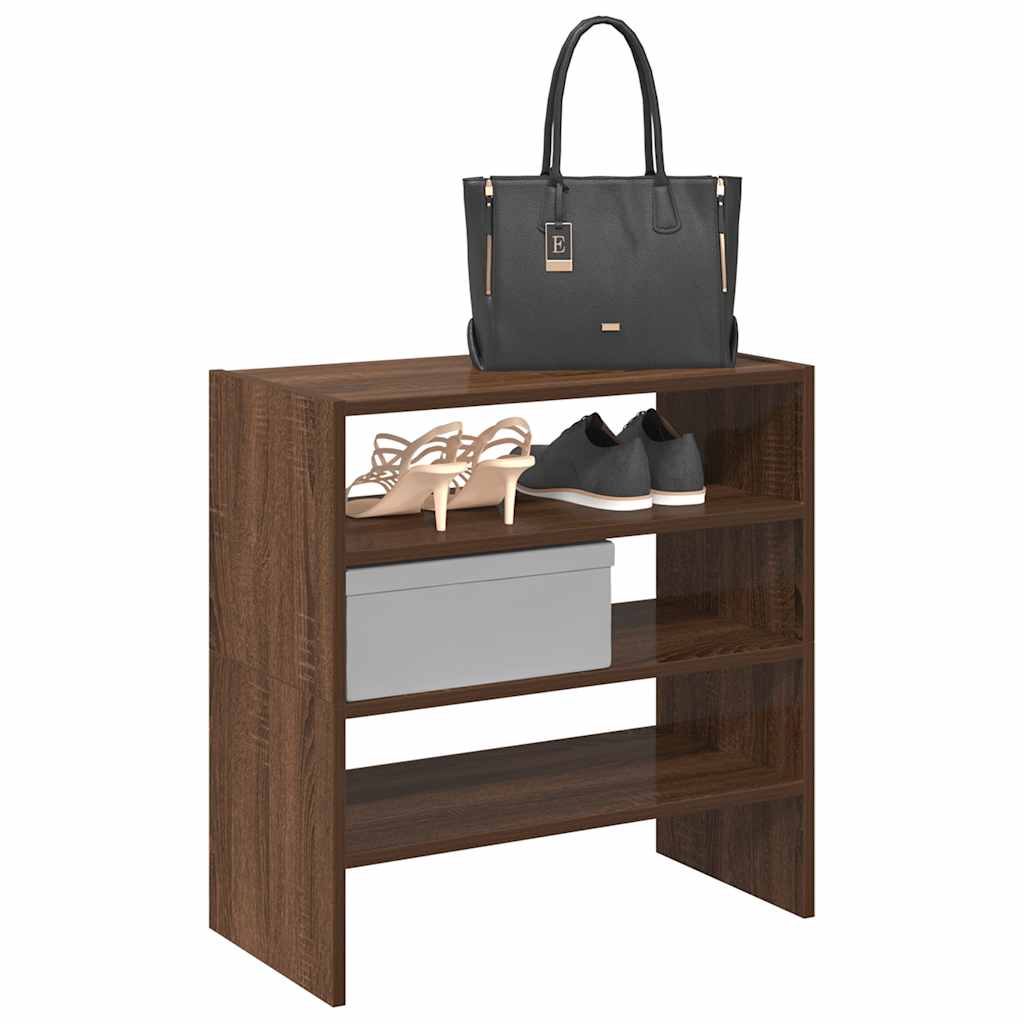Vidaxx Schuhregale 2 Stück stapelbar 60x30x30,5 cm braune Eichenfarbe