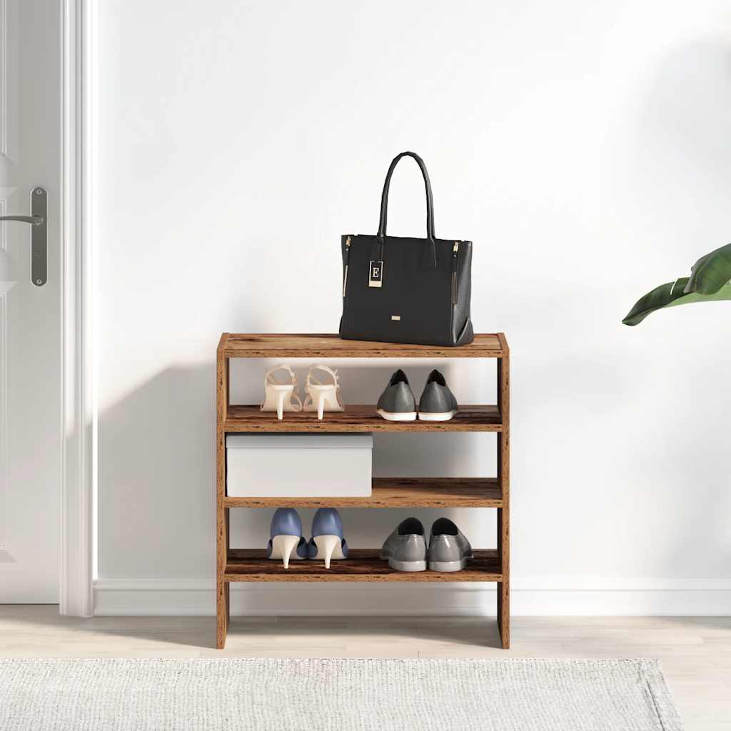 Vidaxx Schuhregale 2 Stk. stapelbar 60x30x30,5 cm altholzfarben