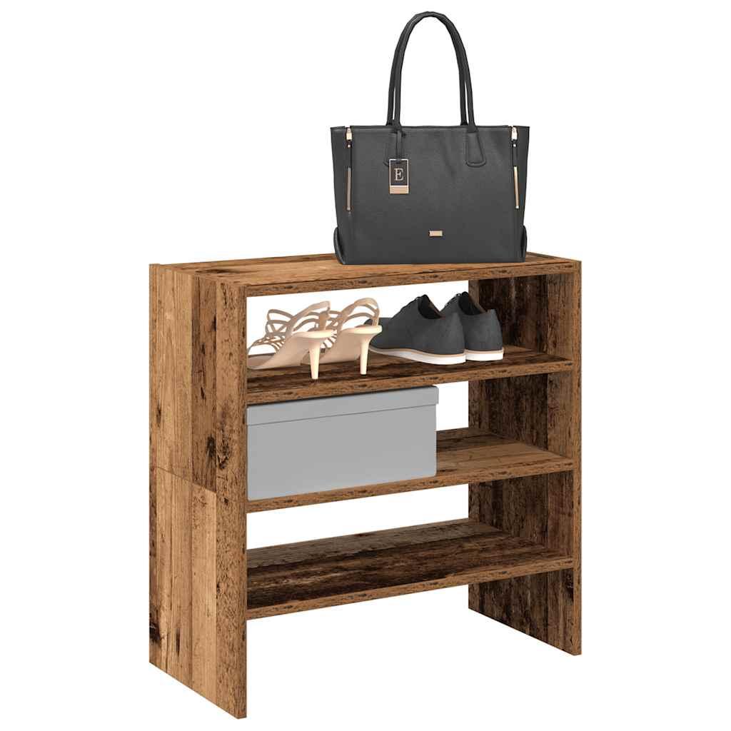 Vidaxx Schuhregale 2 Stk. stapelbar 60x30x30,5 cm altholzfarben