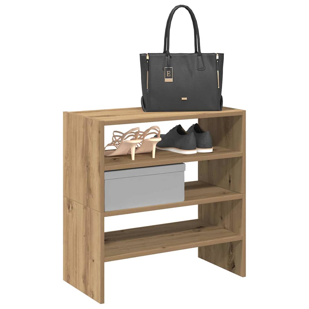 Vidaxx Schuhregale 2 Stück stapelbar 60x30x30,5 cm handwerkliche Eiche