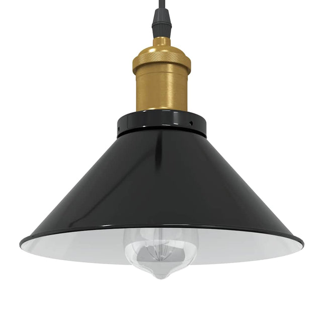 Vidaxl hanglamp in hoogte verstelbaar e27 ø22 cm metaal glanzend zwart
