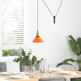 Vidaxl hanglamp in hoogte verstelbaar e27 ø22cm metaal glanzend oranje