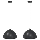 Vidaxl hanglampen 2 st in hoogte verstelbaar e27 30 cm metaal zwart