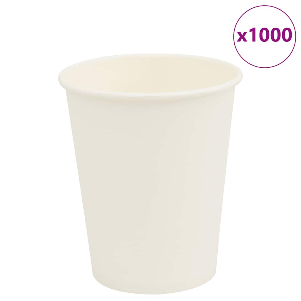 VidaXL Papierkaffeetassen 1000 Stück 8oz 200 ml weiß