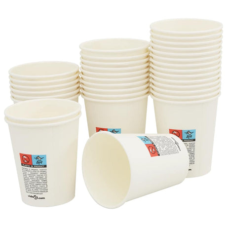 VidaXL Papierkaffeetassen 1000 Stück 8oz 200 ml weiß