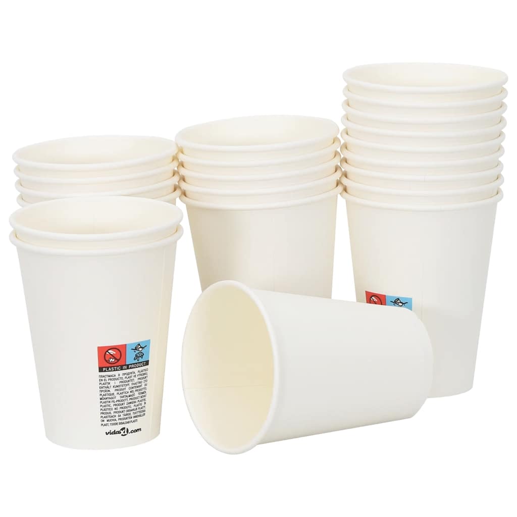 VidaXL Papierkaffeetassen 1000 Stück 12oz 300 ml weiß