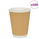 VidaXL Papierkaffeetassen 500 Stück 12oz 300 ml braun