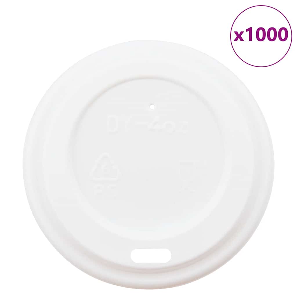 Vidaxxl Papierkaffeetassendeckel ø60 mm 4oz 1000 Stück Kunststoff weiß